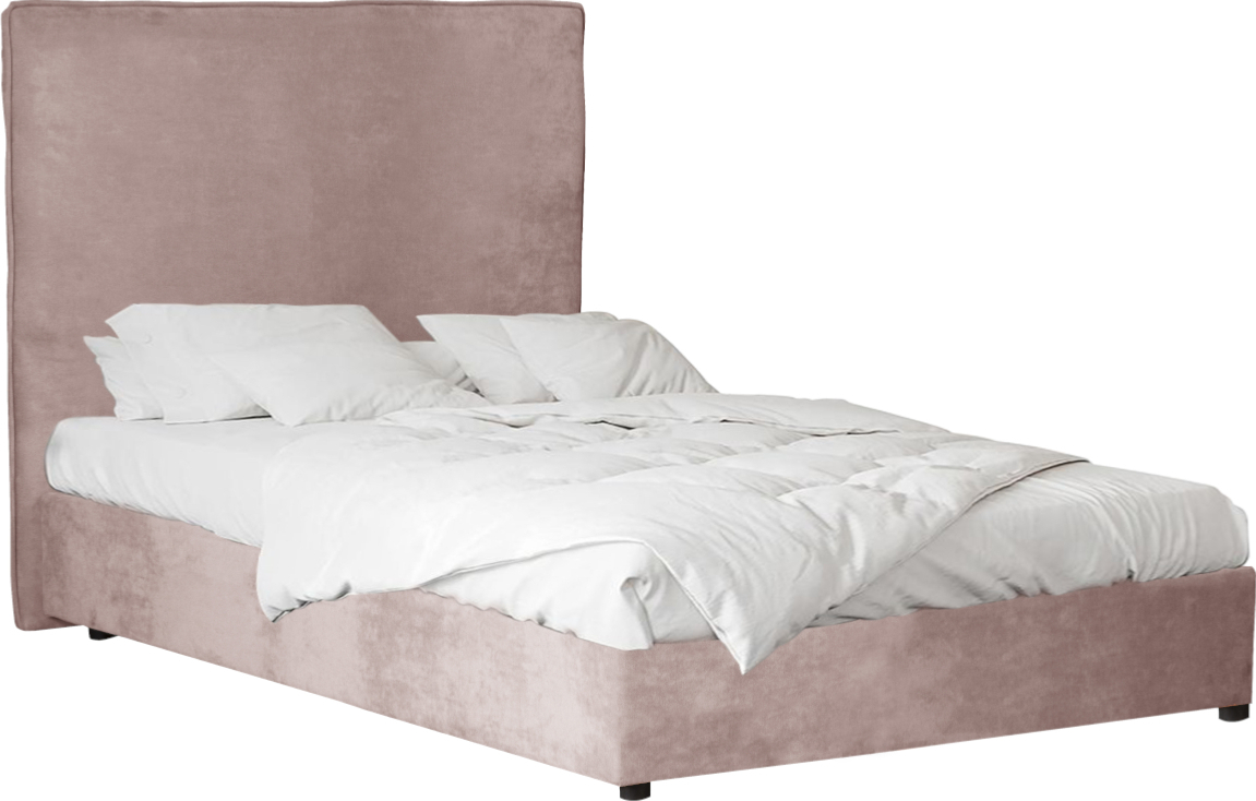 Απεικονίζει Κρεβάτι Ημίδιπλο Υφασμάτινο Scandic Liberta Dusty Pink.